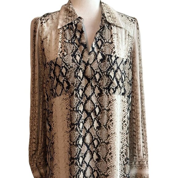 JOIE NWT $328 Talma Snakeskin Print Shirtdress Long Sleeves Women's Size Sm - Picture 5 of 11